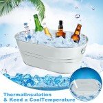 Large Galvanized Ice Bucket Set for Parties