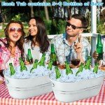 Large Galvanized Ice Bucket Set for Parties