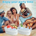 Large Galvanized Ice Bucket Set for Parties
