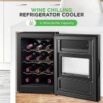 Slim 12-Bottle Wine Cooler - Adjustable Temp & Quiet