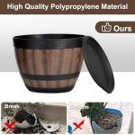 8 Pack Wine Barrel Design Plant Pots with Saucers