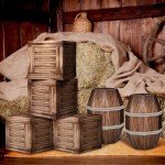 Cowboy Themed Wine Barrel Party Decoration Set