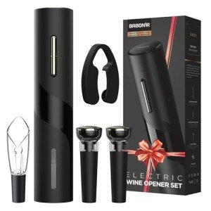 Electric Wine Opener Set with Accessories & Card