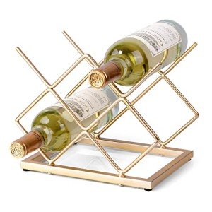 Modern Gold 5-Bottle Countertop Wine Rack
