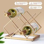 Modern Gold 5-Bottle Countertop Wine Rack