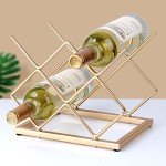 Modern Gold 5-Bottle Countertop Wine Rack