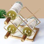 Modern Gold 5-Bottle Countertop Wine Rack