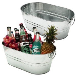 Large Galvanized Ice Bucket Set for Drinks