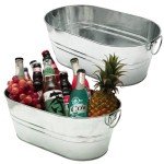 Large Galvanized Ice Bucket Set for Drinks