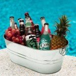 Large Galvanized Ice Bucket Set for Drinks