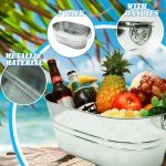 Large Galvanized Ice Bucket Set for Drinks