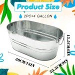 Large Galvanized Ice Bucket Set for Drinks