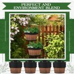 12 Pcs Outdoor Wine Barrel Planters Set