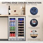 Dual Zone Wine & Beverage Refrigerator with French Doors