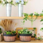 12 Pcs Outdoor Wine Barrel Planters Set