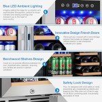 Dual Zone Wine & Beverage Refrigerator with French Doors