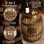 Wine Barrel Cork Catcher Accent Table - Large