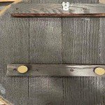 Vintage Round Wine Shelf with Bourbon Barrel Design