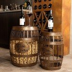 Wine Barrel Cork Catcher Accent Table - Large