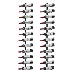 Set of 2 Wall-Mounted Wine Racks in Black