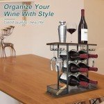 3-Tier Wooden Metal Wine Rack for 6 Bottles
