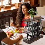 3-Tier Wooden Metal Wine Rack for 6 Bottles