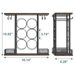 3-Tier Wooden Metal Wine Rack for 6 Bottles