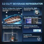 Tehanld 128-Can Beverage Refrigerator with Glass Door