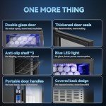 Tehanld 128-Can Beverage Refrigerator with Glass Door