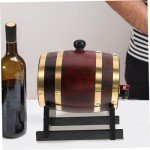 Vintage Oak Wine Barrel Set & Decanter