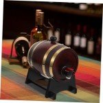Vintage Oak Wine Barrel Set & Decanter