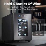 Kalamera Mini Wine Refrigerator for 6 Bottles