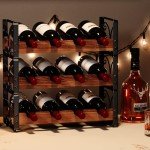 Stackable 3-Tier Wine Rack for 12 Bottles
