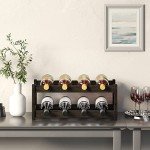 Stylish 2-Tier Bamboo Wine Rack for 8 Bottles