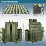 Wine Picnic Backpack for 4 with Blanket