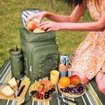 Wine Picnic Backpack for 4 with Blanket