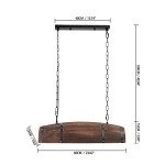 Rustic Antique Wood Wine Barrel Pendant Light