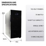 12-Bottle Thermoelectric Wine Cooler for Small Spaces
