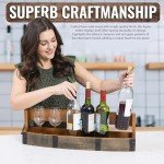 Rustic Wall-Mounted Wine and Whiskey Barrel Shelf
