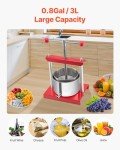 VEVOR 3L Manual Fruit Wine Press & Juice Maker