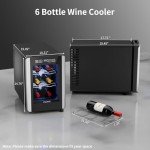 Digital 6-Bottle Wine Cooler with Glass Door
