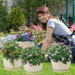 Wine Barrel Flower Pots - 4 Pack Indoor/Outdoor