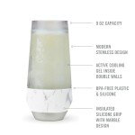 Chill Wine Cups - Insulated Marble Set of 2