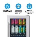 15" Stainless Steel Dual Zone Wine Cooler