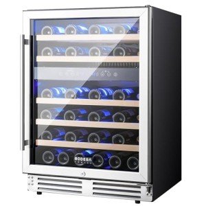 24-Inch Dual Zone Wine Cooler Refrigerator, 46 Bottles