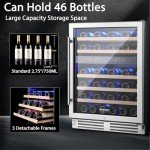 24-Inch Dual Zone Wine Cooler Refrigerator, 46 Bottles