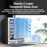 24-Inch Dual Zone Wine Cooler Refrigerator, 46 Bottles