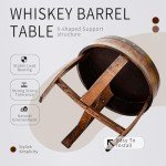 Rustic Oak Barrel End Table for Wine Decor