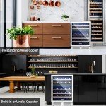24-Inch Dual Zone Wine Cooler Refrigerator, 46 Bottles