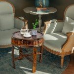 Rustic Oak Barrel End Table for Wine Decor